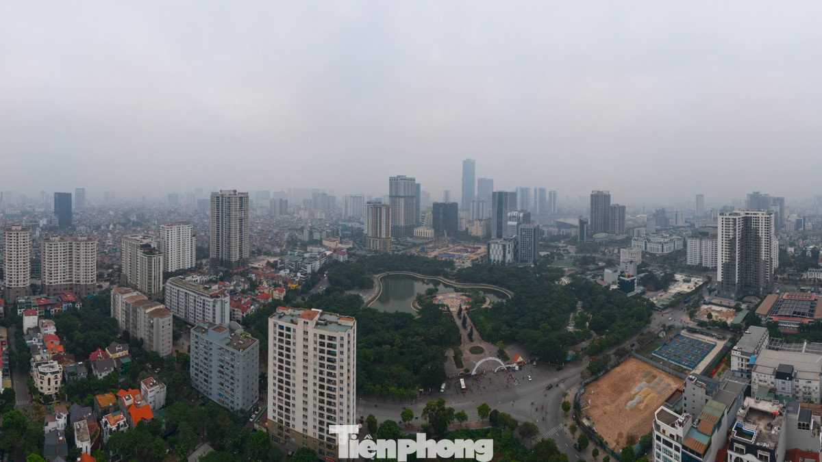 Tại công viên Cầu Giấy, những mảng xanh hiếm hoi được xem là các khu vực ít bị ảnh hưởng bởi ô nhiễm và bụi mịn nhờ vào khả năng lọc bụi tự nhiên của thực vật.