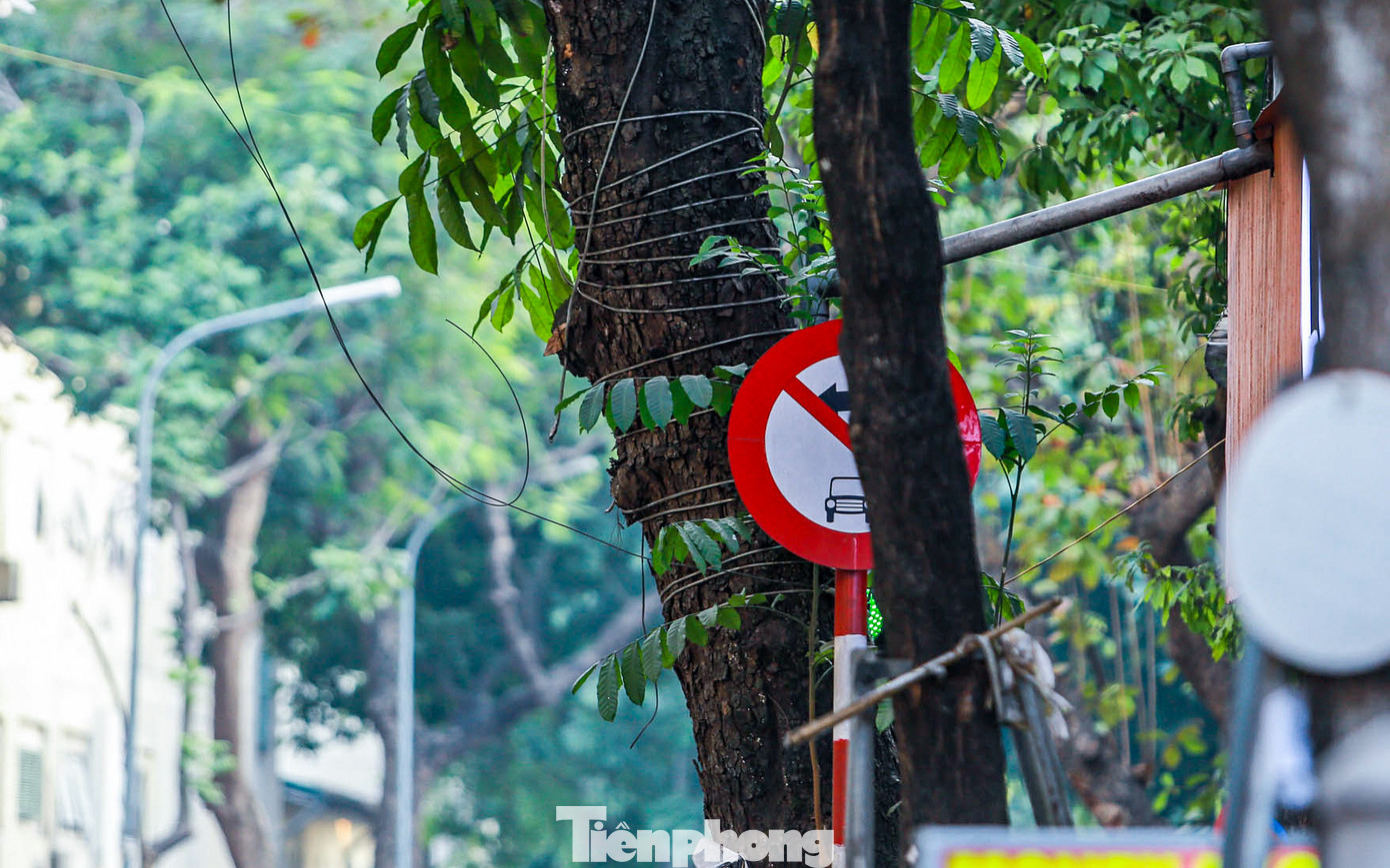Không chỉ chữ nhỏ, nội dung dài dòng, nhiều biển báo còn sắp xếp liền nhau khiến người tham gia giao thông "gặp khó" khi quan sát.