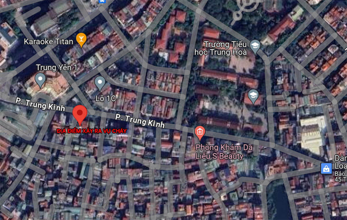 Vị trí xảy ra vụ cháy. (Ảnh: Google Maps).