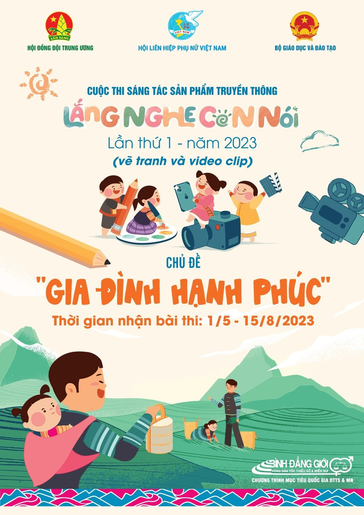 Cuộc thi “Lắng nghe con nói” năm 2023 với chủ đề “Gia đình hạnh phúc”.