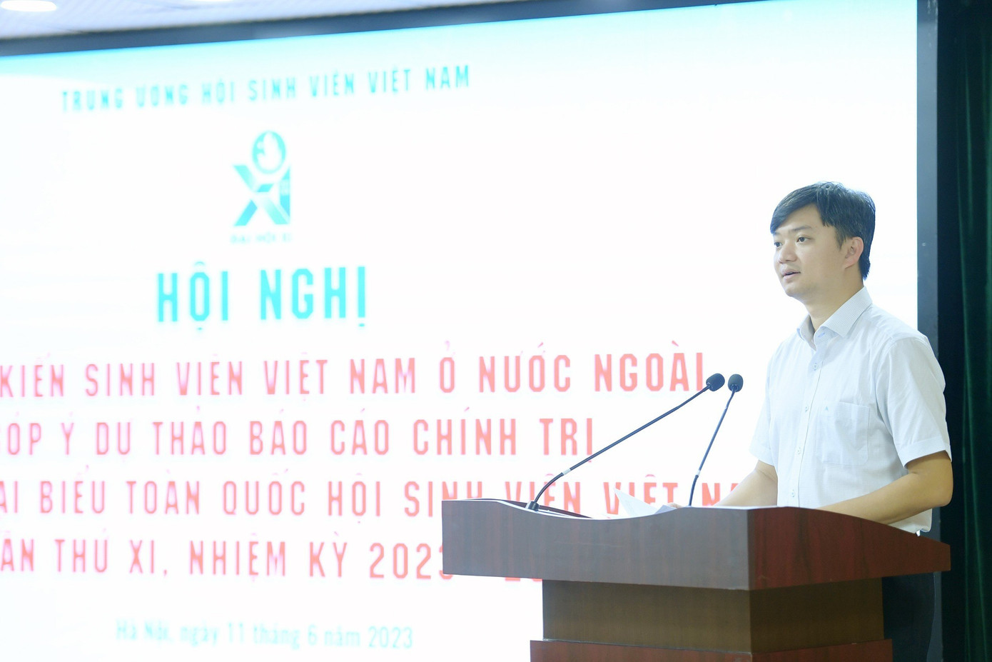 Anh Nguyễn Minh Triết, Bí thư T.Ư Đoàn, Chủ tịch T.Ư Hội SVVN phát biểu tại hội nghị. Ảnh: Dương Triều Anh Nguyễn Minh Triết, Bí thư T.Ư Đoàn, Chủ tịch T.Ư Hội SVVN phát biểu tại hội nghị. Ảnh: Dương Triều