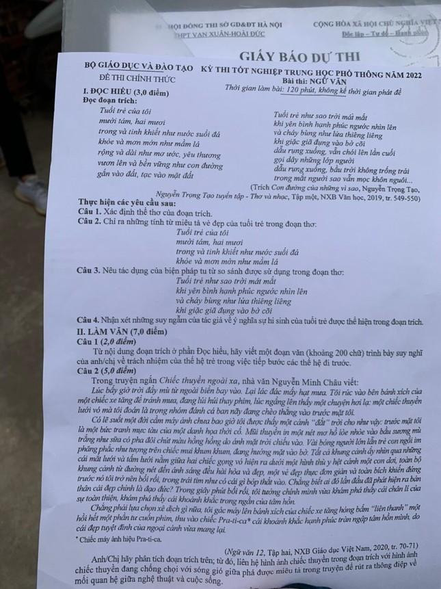 Đề thi Ngữ văn tốt nghiệp THPT 2022