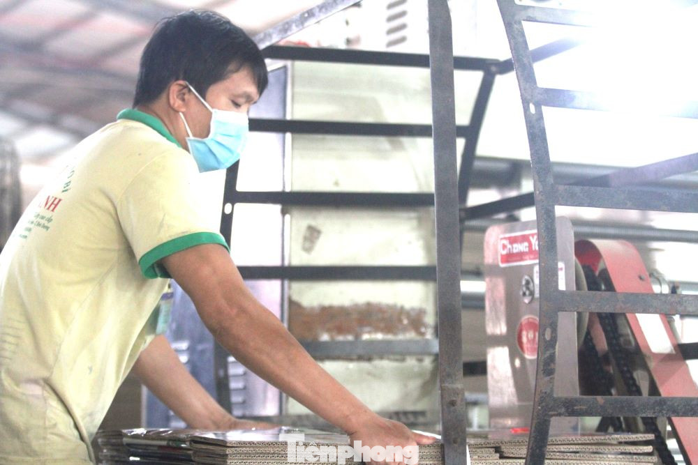 Bà Phạm Thị Hồng Nhung – Phó giám đốc Công ty TNHH Bao bì Vĩnh Thành, cho biết, công ty có 300 lao động, đều có thâm niên làm việc, lương trung bình từ 10 đến 12 triệu đồng/tháng/người lao động.