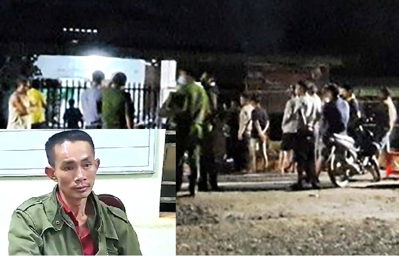 Đối tượng Lê Như Vương (ảnh nhỏ) và hiện trường gây án (ảnh lớn) Đối tượng Lê Như Vương (ảnh nhỏ) và hiện trường gây án (ảnh lớn)