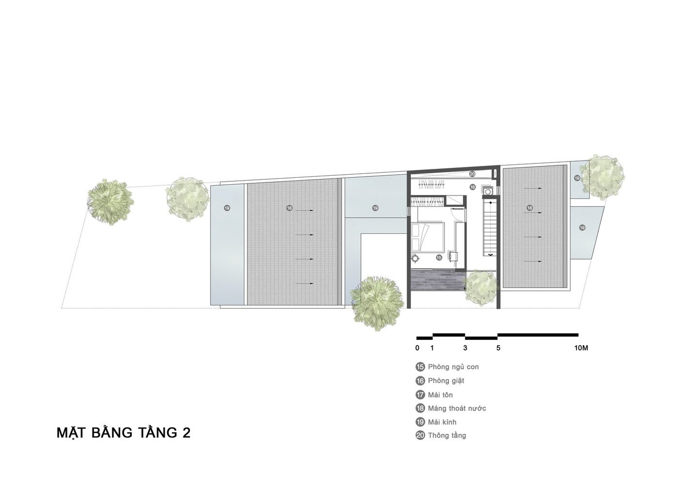 Thấu hiểu mong muốn của gia chủ, trong lô đất rộng 273m2 kiến trúc sư (KTS) đã sử dụng 197m2 làm sàn, phần còn lại dùng làm sân vườn. Thấu hiểu mong muốn của gia chủ, trong lô đất rộng 273m2 kiến trúc sư (KTS) đã sử dụng 197m2 làm sàn, phần còn lại dùng làm sân vườn.