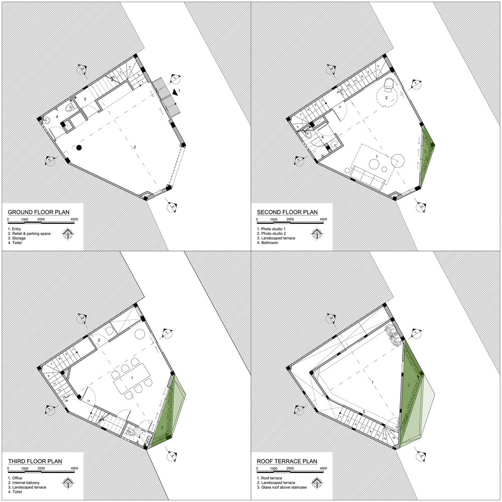 Việc mở rộng đô thị không nhất quán ở các khu dân cư nội thành đôi khi dẫn đến xuất hiện những mảnh đất có hình dạng kỳ lạ, khó có thể sử dụng được là điều không hiếm, và ngôi nhà này cũng vậy.
