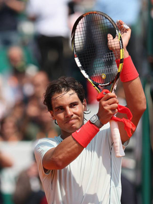 Nadal ăn mừng chiến thắng đầu tiên tại Monte Carlo 2013. ảnh: GETTY IMAGES