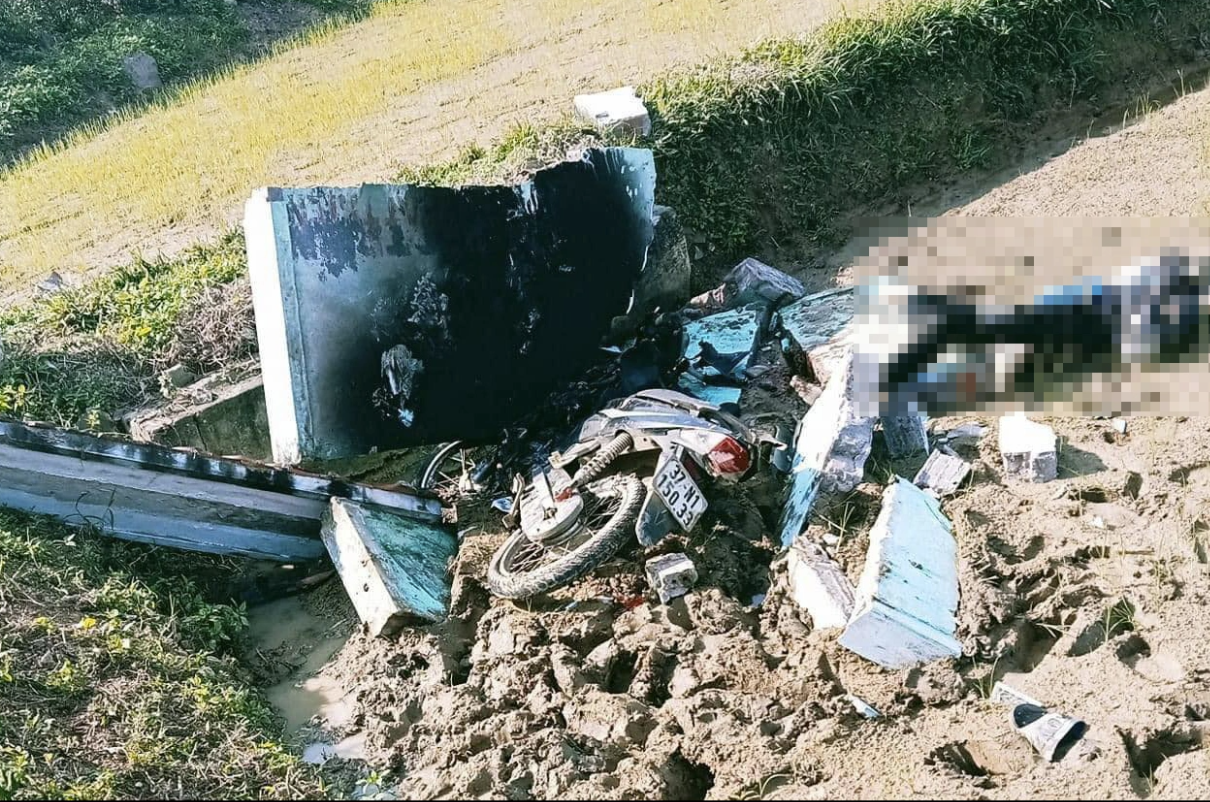 Hiện trường vụ tai nạn.