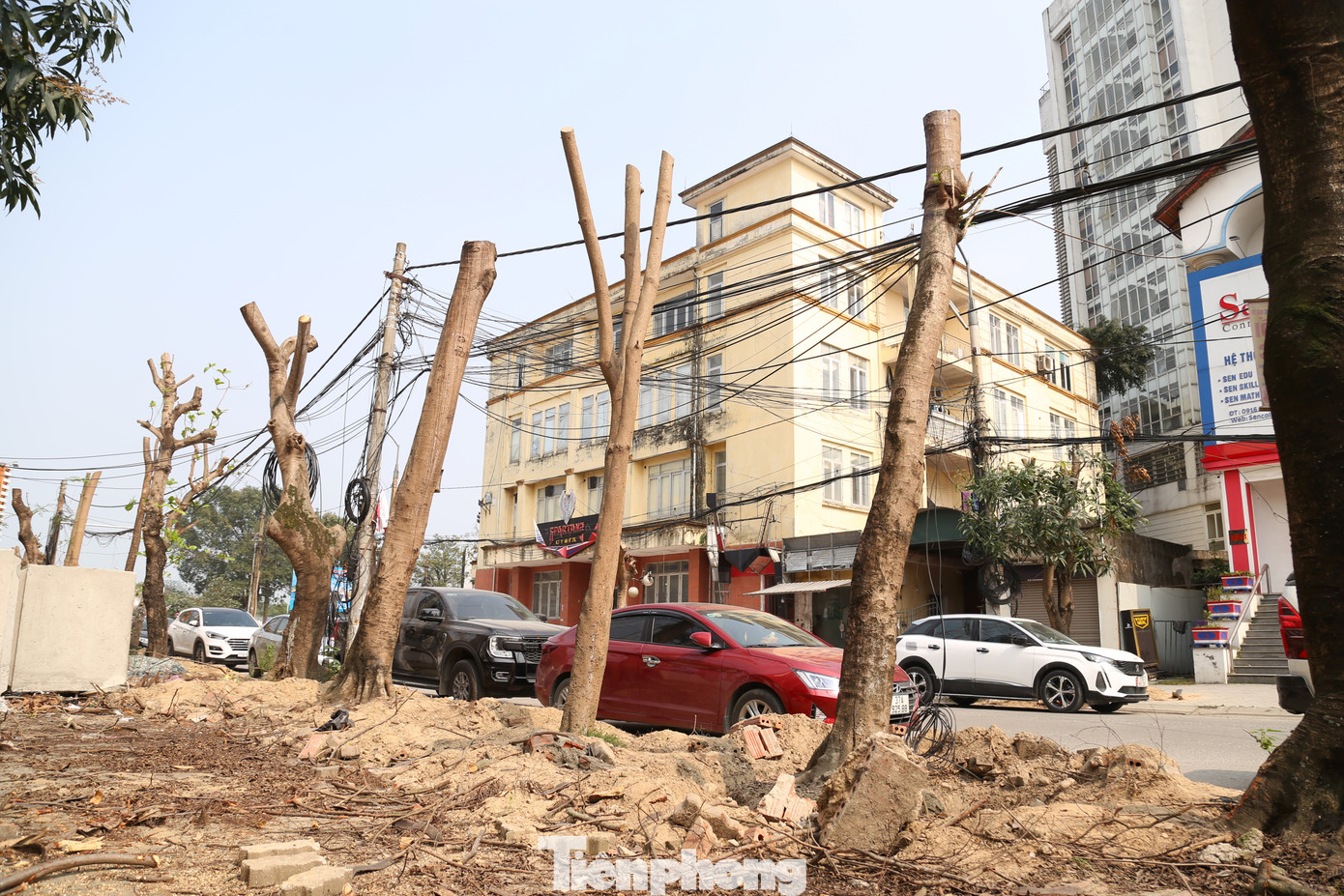 “Từ giữa tháng 2, tôi thấy công nhân tới cắt tỉa cây xanh, đào gốc cây nhưng đến giờ hơn một tháng rồi mà vẫn chưa được di dời. Nhiều ngày qua, cũng không thấy công nhân thi công, không thấy dọn dẹp đất đá đã đào lên nhìn rất nhếch nhác”, bà Bình, kinh doanh trên đường Đinh Công Tráng chia sẻ.