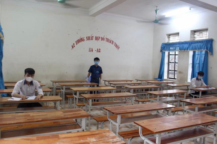 Phòng thi dành cho 2 thí sinh F1 ở điểm trường THPT Quỳnh Lưu 3