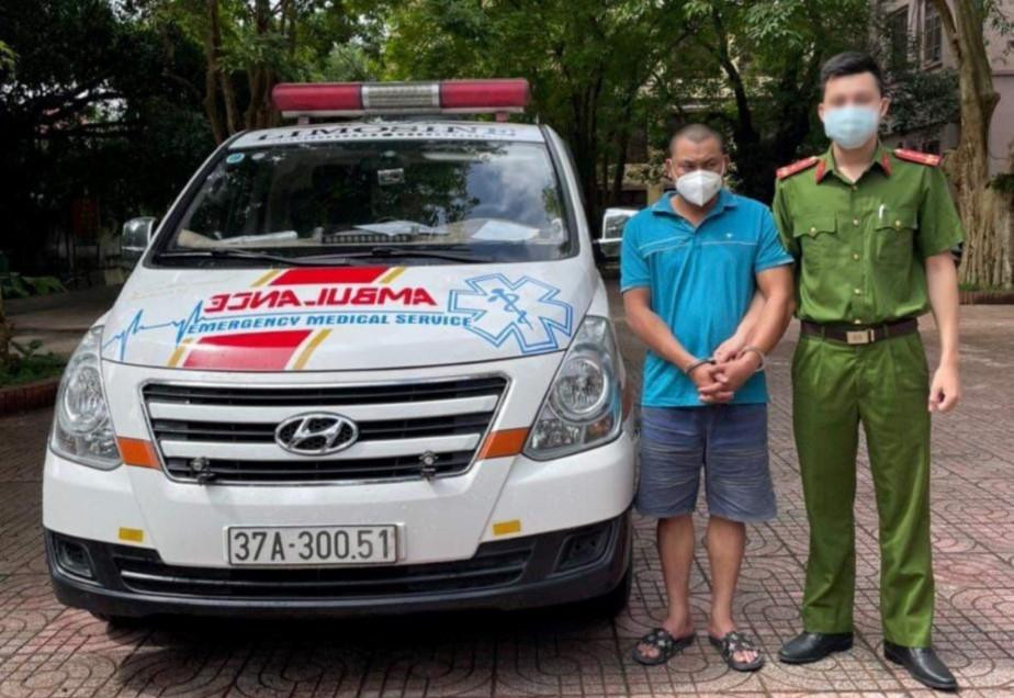 Đối tượng Phan Thành Lâm tại cơ quan công an