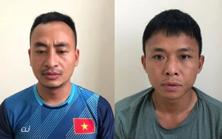 Đối tượng Lê Văn Linh (trái) và Ngô Văn Hoành Đối tượng Lê Văn Linh (trái) và Ngô Văn Hoành