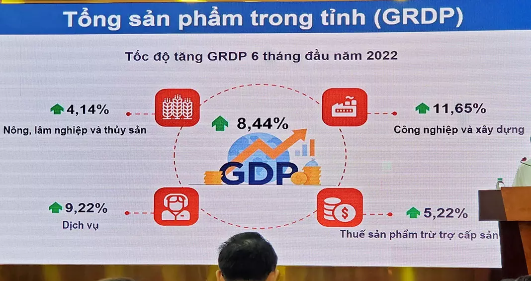 Tốc độ tăng trưởng kinh tế 6 tháng đầu năm 2022 của tỉnh Nghệ An