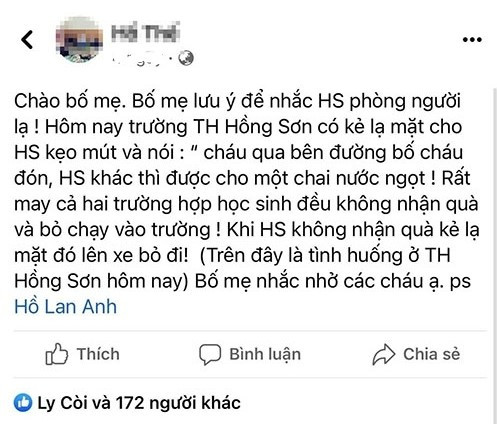 Dòng trạng thái được chia sẻ trên mạng xã hội