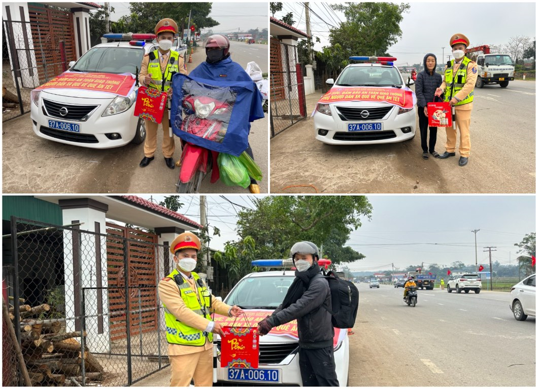 Đội CSGT đường bộ số 1 trao quà hỗ trợ người dân ở xa về quê ăn Tết Đội CSGT đường bộ số 1 trao quà hỗ trợ người dân ở xa về quê ăn Tết