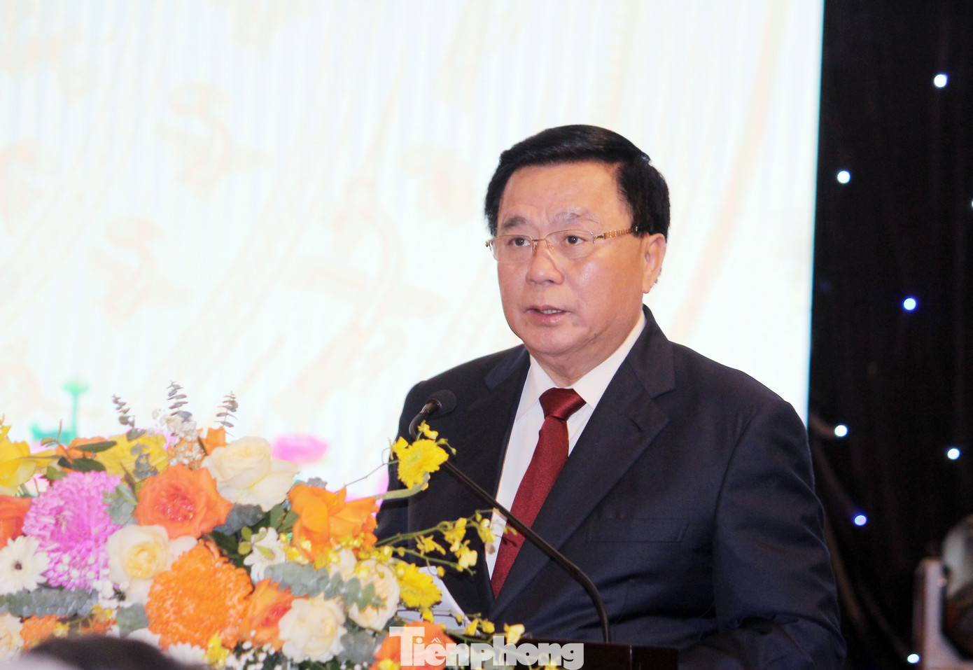 GS.TS Nguyễn Xuân Thắng - Ủy viên Bộ Chính trị, Giám đốc Học viện Chính trị quốc gia Hồ Chí Minh, Chủ tịch Hội đồng Lý luận Trung ương - phát biểu.