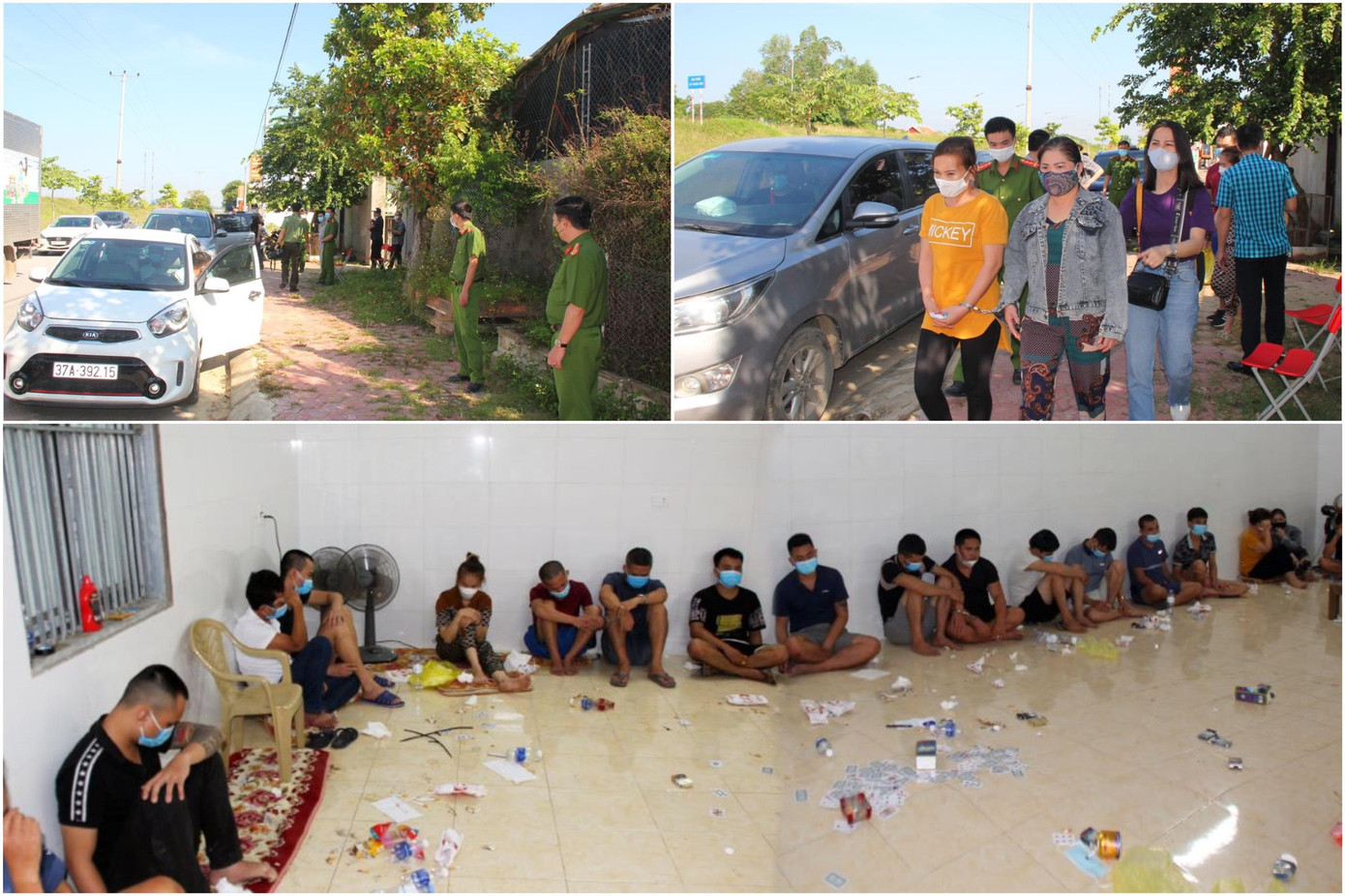 Các đối tượng đánh bạc bị bắt ngày 30/9