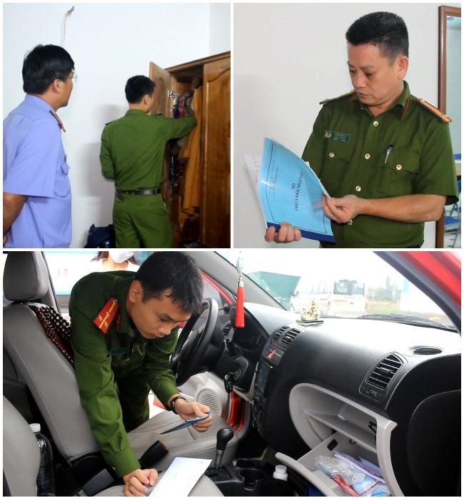 Cơ quan Công an tiến hành khám xét nơi làm việc và phương tiện của Trần Văn Giang