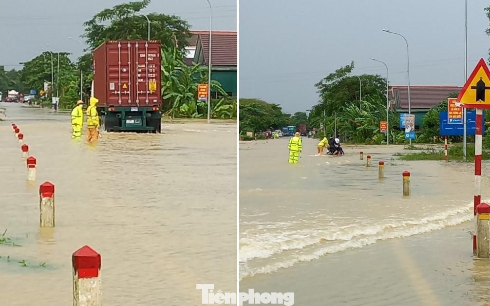 Điều tiết, phân luồng giao thông qua Quốc lộ 48 thuộc địa phận xóm 3, xã Nghĩa Thuận, thị xã Thái Hòa.