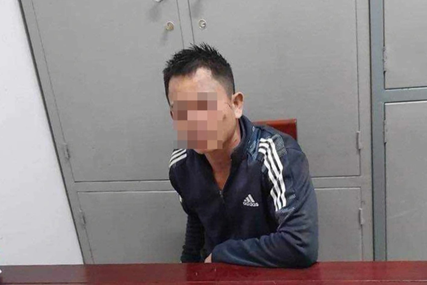 Đối tượng N.Đ.Đ tại cơ quan công an