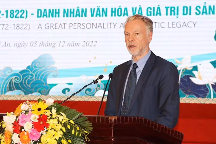 Ông Christian Manhart - Trưởng đại diện UNESCO tại Việt Nam nhấn mạnh những giá trị to lớn của di sản Hồ Xuân Hương.