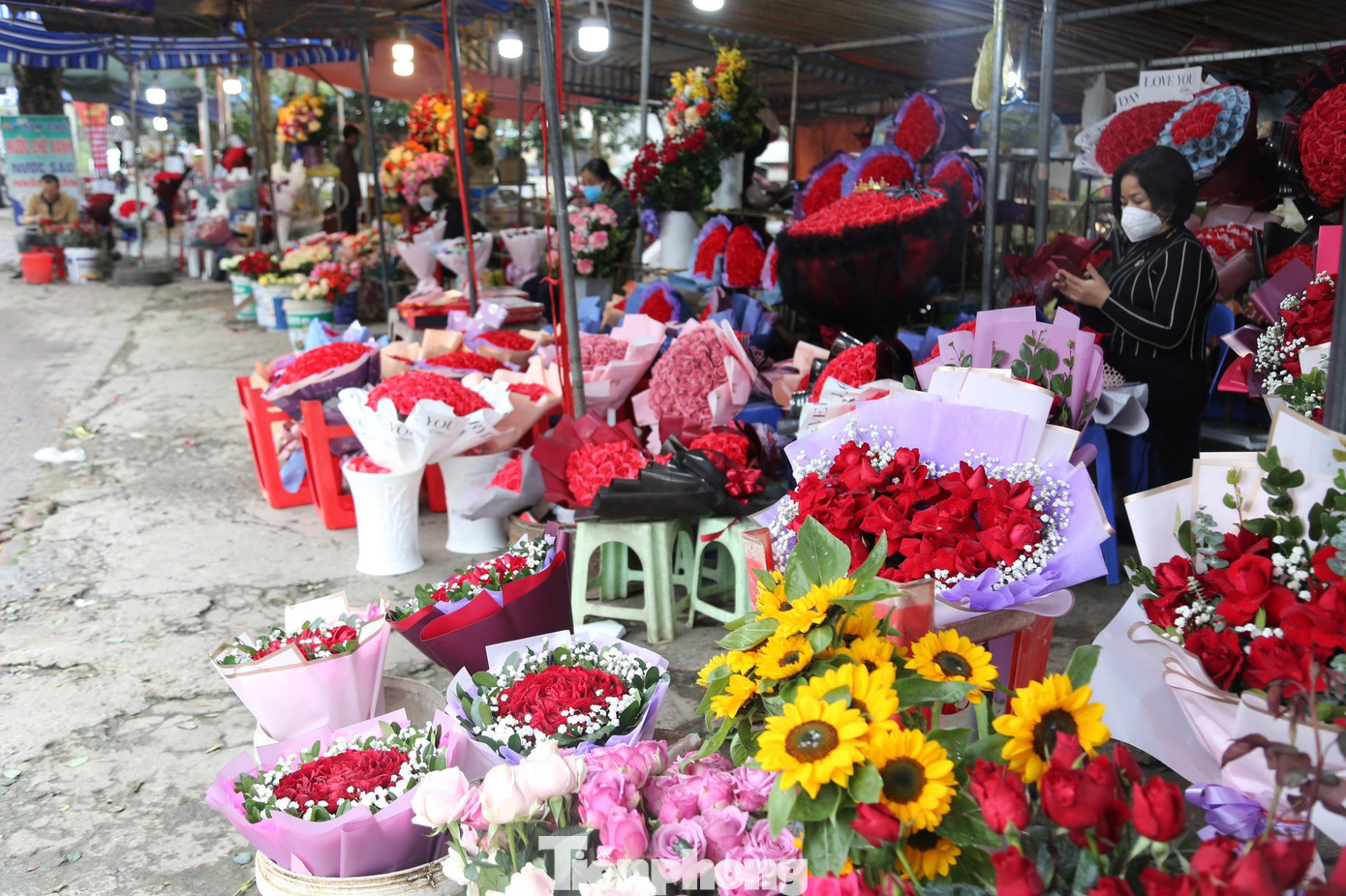 Ghi nhận sáng 14/2, đi các tuyến đường lớn ở TP Vinh (Nghệ An) dễ dàng bắt gặp hình ảnh những món quà, hoa tươi phục vụ ngày Lễ Tình Nhân ngập tràn khắp các con phố. Tuy nhiên, do thời tiết mưa lạnh và tâm lý ngại ra đường trong thời điểm dịch COVID-19 diễn biến phức tạp, các cửa hàng hoa tươi đều chung tình trạng đìu hiu, vắng khách.