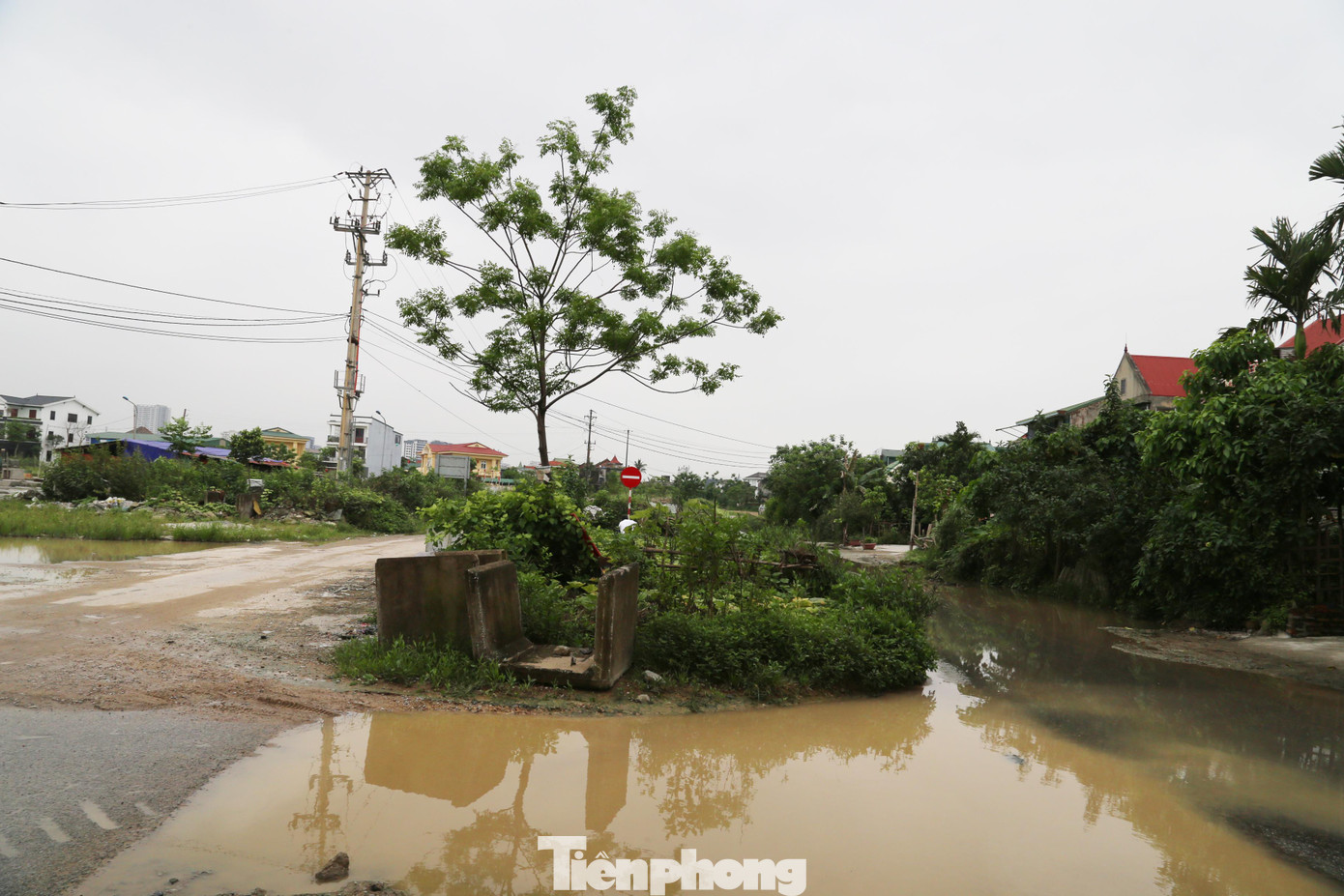 Ghi nhận sáng 19/4, mặc dù TP Vinh trời không mưa nhưng nước vẫn ngập khắp mặt đường Lê Ninh. Tại những khu vực thấp nước đọng lại khá sâu, lẫn với rác thải bốc mùi hôi thối.