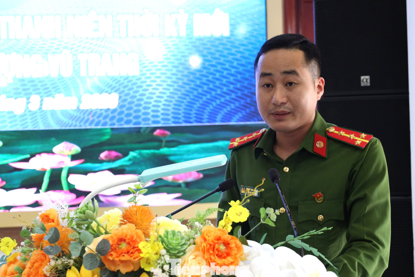 Đại úy Phạm Thanh Nam, Phó Đội trưởng - Bí thư Đoàn cơ sở Phòng Cảnh sát PCCC và CNCH, Công an tỉnh Nghệ An. Ảnh: Thu Hiền