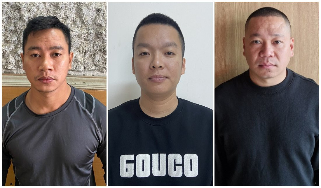 3 đối tượng Hồ Duy Khánh, Đặng Sĩ Bách và Nguyễn Sơn Hoàng (từ trái qua phải)