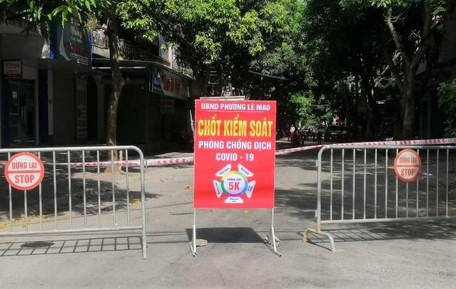 Khu vực phong tỏa tại phường Lê Mao, TP Vinh