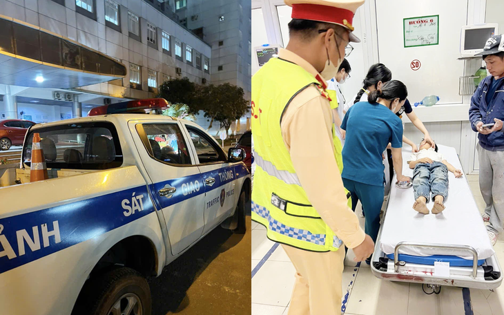 CSGT đưa cháu bé tới bệnh viện cấp cứu CSGT đưa cháu bé tới bệnh viện cấp cứu