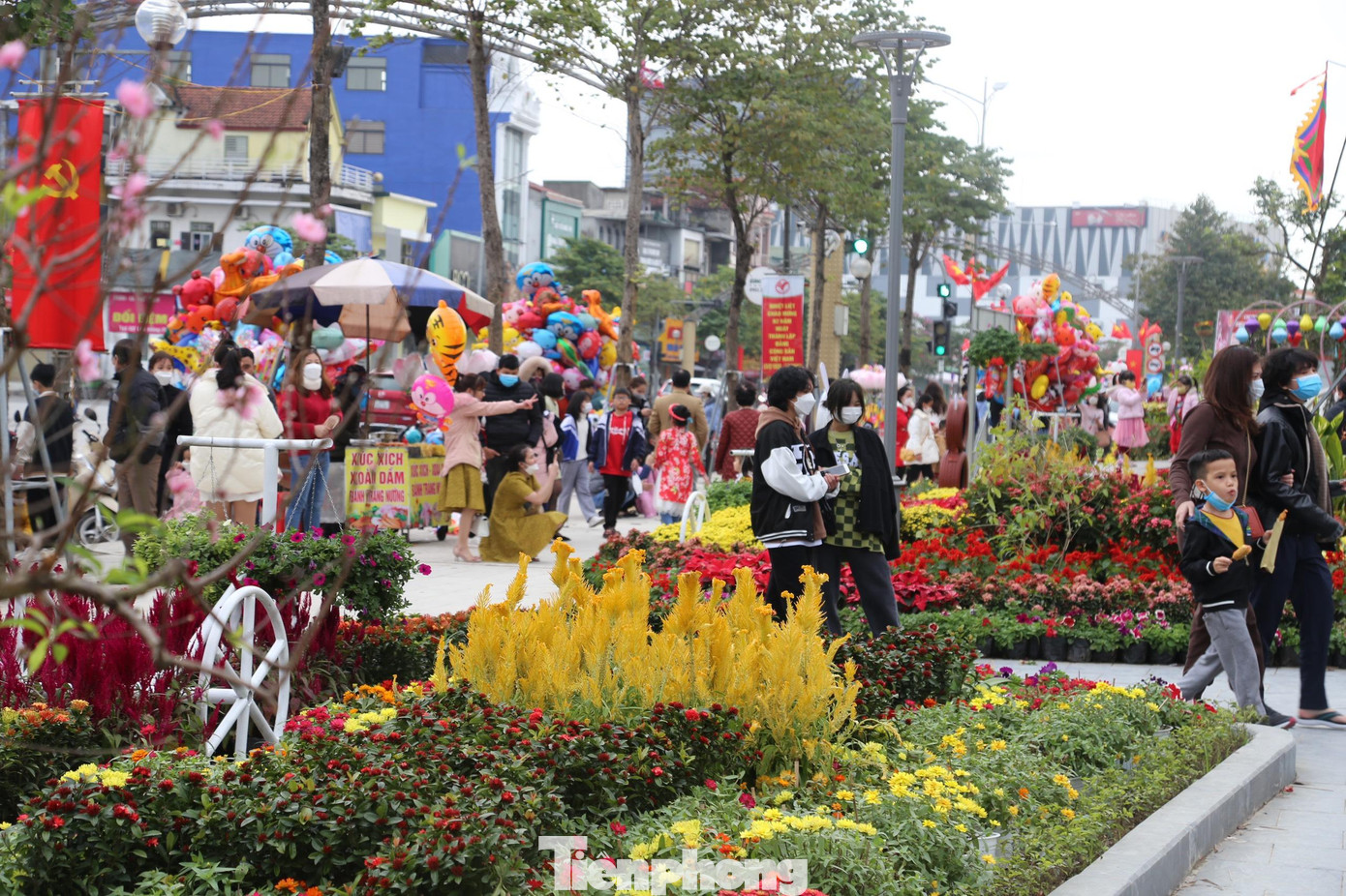 Rất đông người dân đến vui chơi, lưu giữ khoảnh khắc xuân