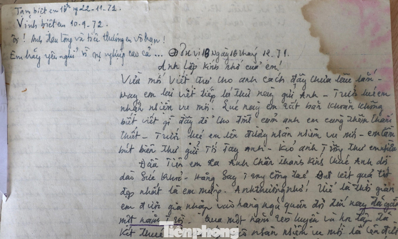 Lá thư của người lính Phạm Thế Tường gửi người anh tên Lập với khao khát trở lại cùng gia đình. Tuy nhiên, ước mơ bình dị ấy của người lính đã không thể trở thành hiện thực. Anh đã ngã xuống. Ngay trên đầu lá thư, người anh tên Lập đã viết thêm dòng chữ "Tạm biệt em 10h ngày 22/11/1971. Vĩnh biệt em 10/9/1972. Ôi! Anh đau lòng và thương em vô hạn! Em hãy yên nghỉ vì sự nghiệp cao cả...".