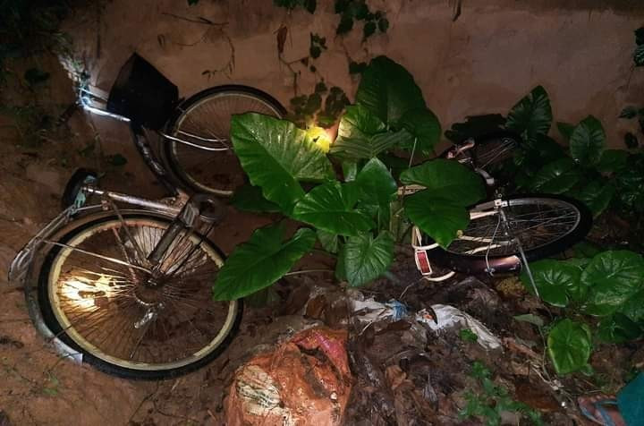 Hai xe đạp của các em trên bãi sông Hai xe đạp của các em trên bãi sông