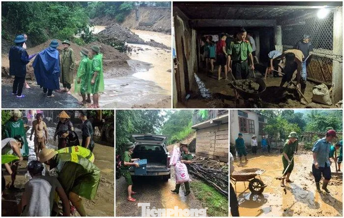 Ngày đêm giúp người dân dọn dẹp và sắp xếp vật dụng, ổn định cuộc sống sau lũ