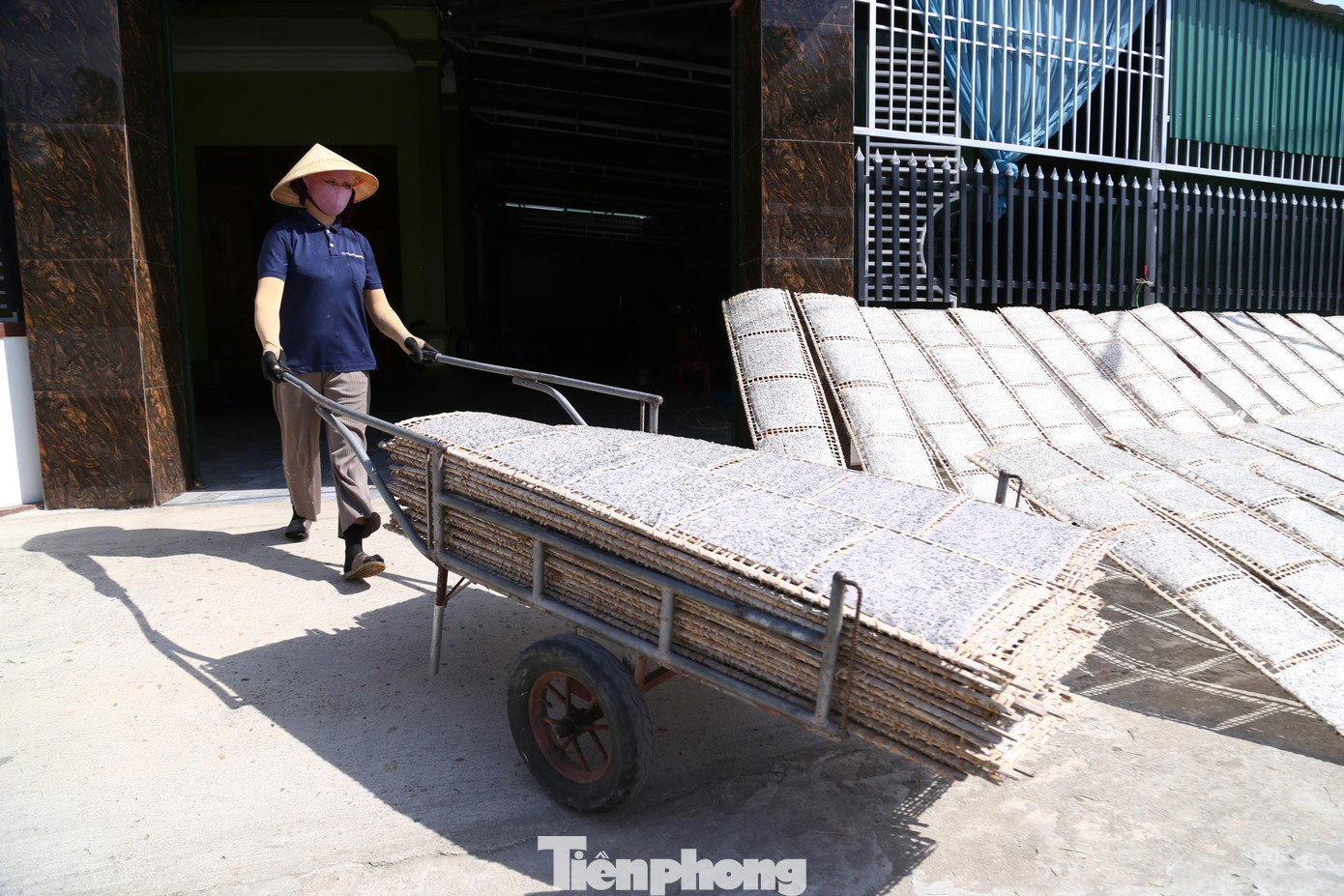 Ông Nguyễn Ngọc Thục (60 tuổi, trú xóm 6, xã Châu Nhân) cho hay, làm bánh đa có nhiều công đoạn, nhưng phơi bánh là khâu quan trọng ảnh hưởng nhiều đến chất lượng sản phẩm. Tùy theo nhiệt độ, nắng, gió mà người làm nghề căn khoảng thời gian phù hợp để bánh đủ độ khô, không quá giòn. Sản phẩm bánh đa được làm từ gạo ngon, vừng đen, tráng bằng máy, có hình vuông và được phơi trên những tấm phên tre truyền thống. Trung bình mỗi cân gạo, người dân tráng được 20 - 25 chiếc bánh, tùy vào độ dày, mỏng, lớn, bé của bánh.