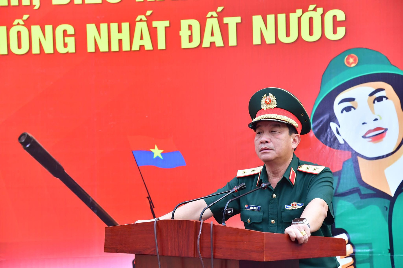 Thay mặt lực lượng tham gia diễu binh, diễu hành, Trung tướng Trương Thiên Tô - Phó Chủ nhiệm Tổng cục Chính trị Quân đội nhân dân Việt Nam, cảm ơn sự đón tiếp chu đáo, trang trọng, đầy tình cảm của Quân khu 4, Đảng bộ, chính quyền và nhân dân tỉnh Nghệ An. Thời gian qua, các cán bộ, chiến sĩ với tinh thần, ý chí, nghị lực cao, đã nỗ lực hoàn thành xuất sắc nhiệm vụ huấn luyện và thực hiện nhiệm vụ tại buổi lễ kỷ niệm. Điều này thể hiện rõ trách nhiệm của Quân đội đối với Đảng, Nhà nước và nhân dân. Thời gian tới, Quân đội sẽ tiếp tục phát huy tốt truyền thống anh hùng; nỗ lực hết mình thực hiện thắng lợi mọi nhiệm vụ của Đảng, Nhà nước và nhân dân giao phó trong tình hình mới.