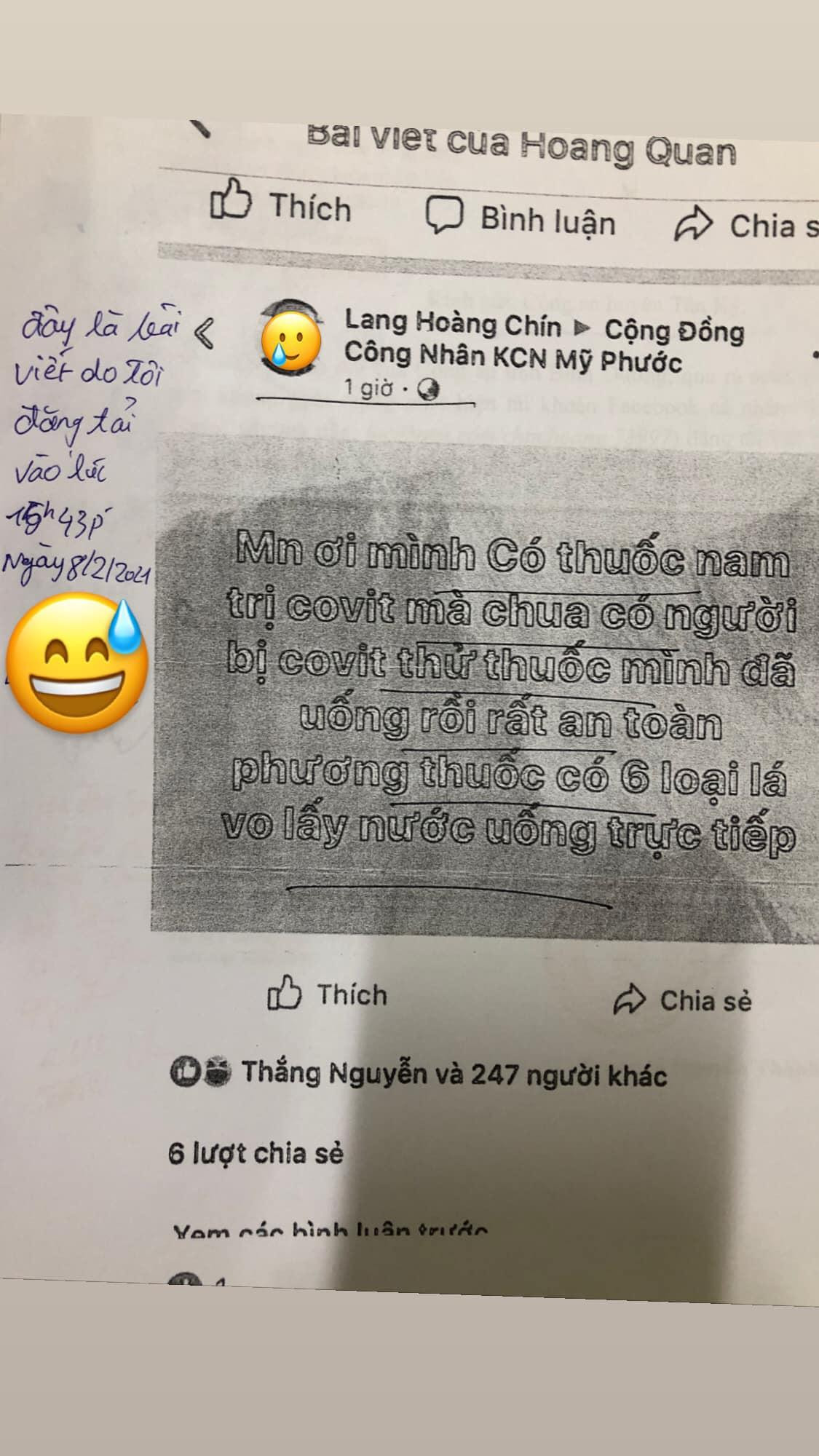 Nội dung sai sự thật được đăng tải lên mạng xã hội.