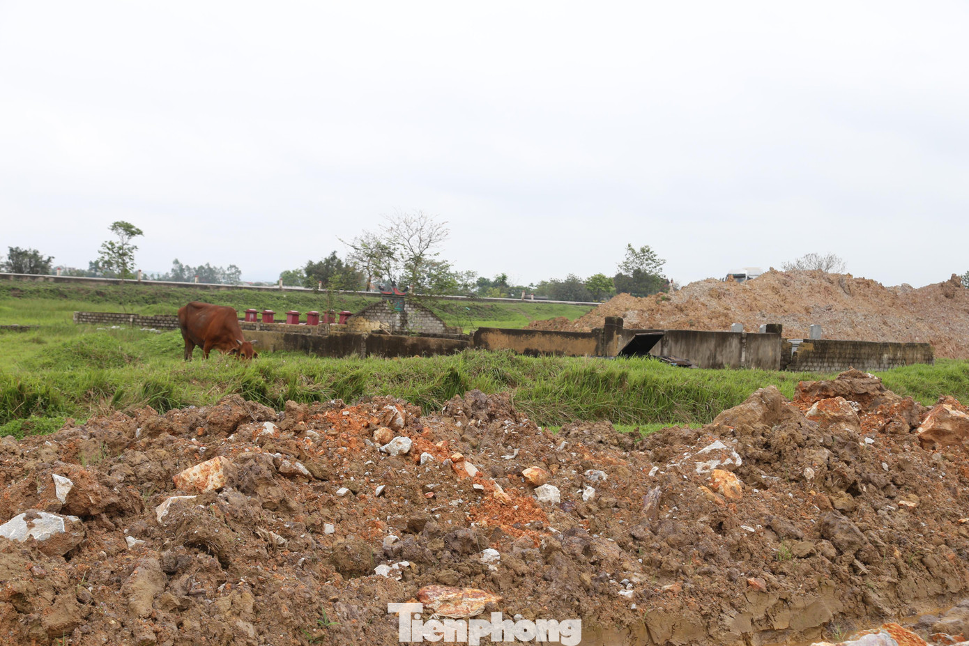 Vướng một số ngôi mộ ở xã Hưng Tây, huyện Hưng Nguyên