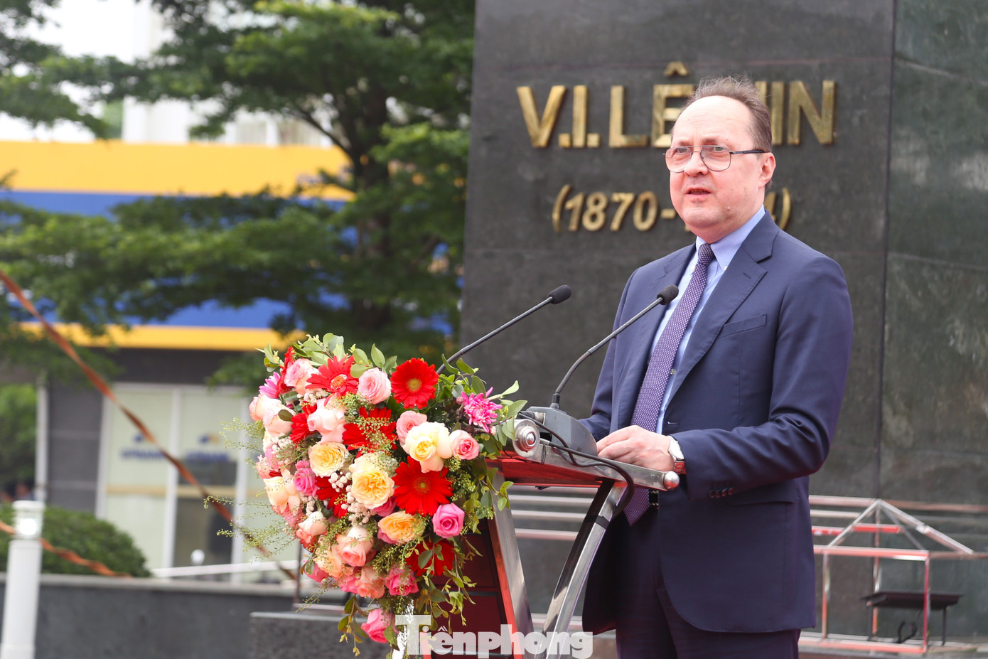 Ông Gennady Stepanovich Bezdetko, Đại sứ Đặc mệnh toàn quyền Liên bang Nga tại Việt Nam phát biểu tại buổi lễ.