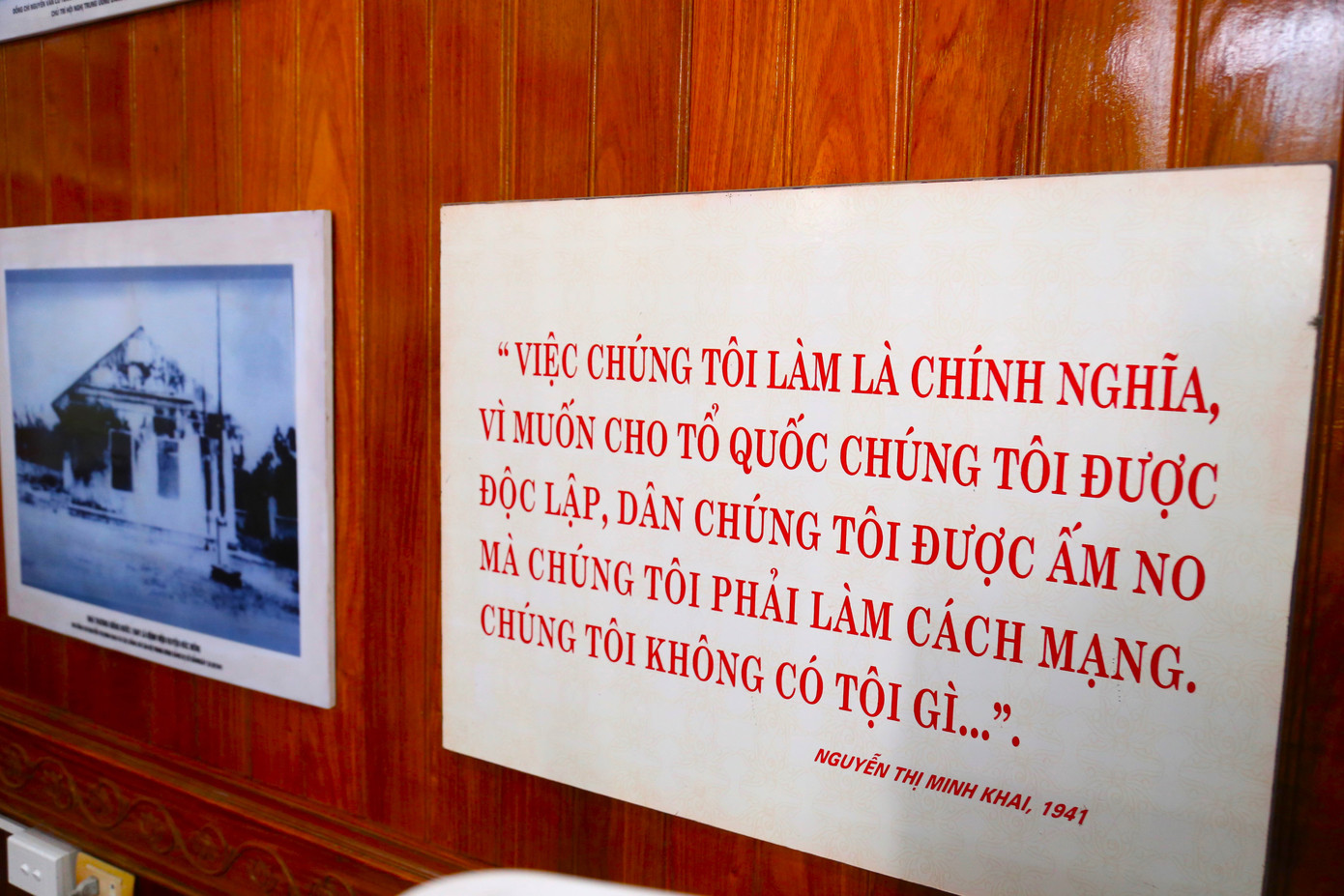 Bà Nguyễn Thị Minh Khai luôn nêu cao lý tưởng cách mạng trong sáng, khí phách hiên ngang và bản lĩnh kiên cường của một người chiến sĩ cộng sản: sống vì Đảng, chết không rời Đảng.