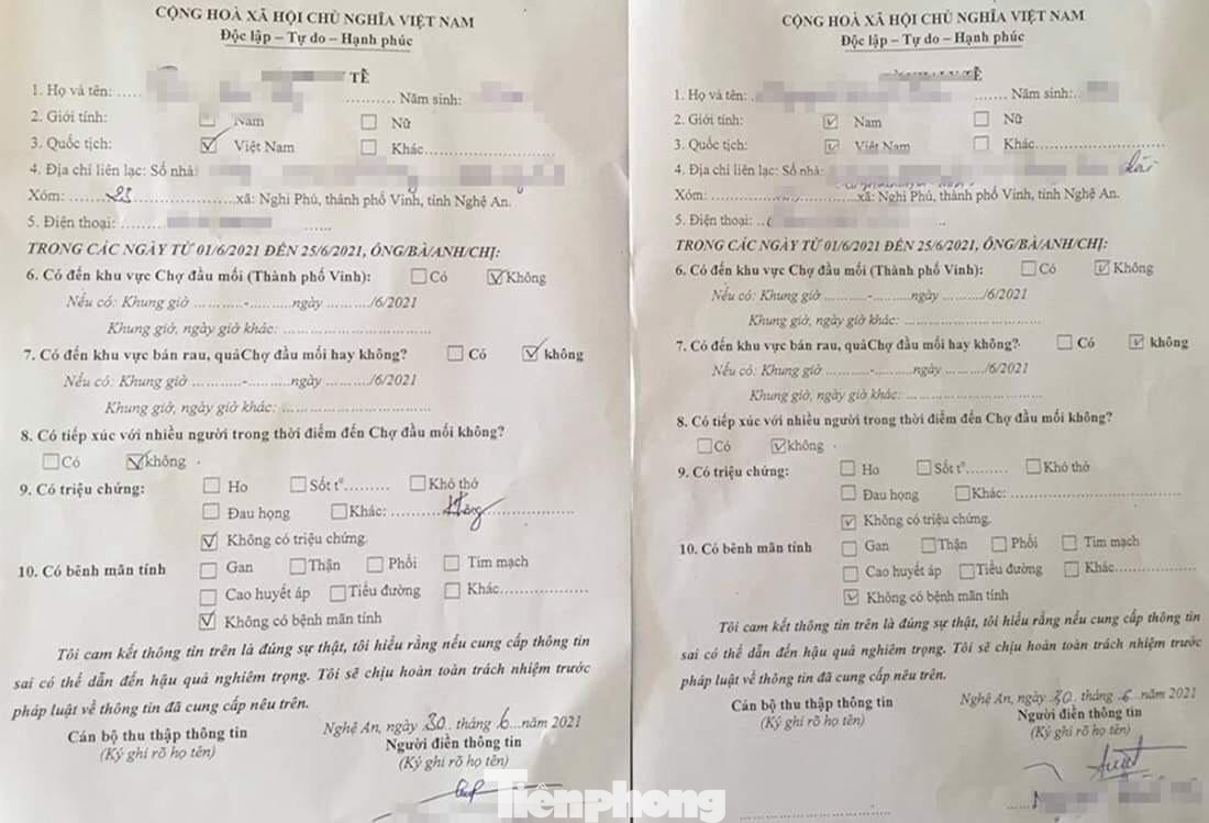 Không chỉ người dân có hộ khẩu trên địa bàn mà các học sinh, sinh viên, người lao động đang thuê nhà tại các phường, xã cũng phải thực hiện khai báo. Mọi thông tin về họ tên, địa chỉ, số điện thoại của các hộ dân đều được lưu lại đầy đủ để tiện liên lạc khi có thông tin về các ca bệnh.