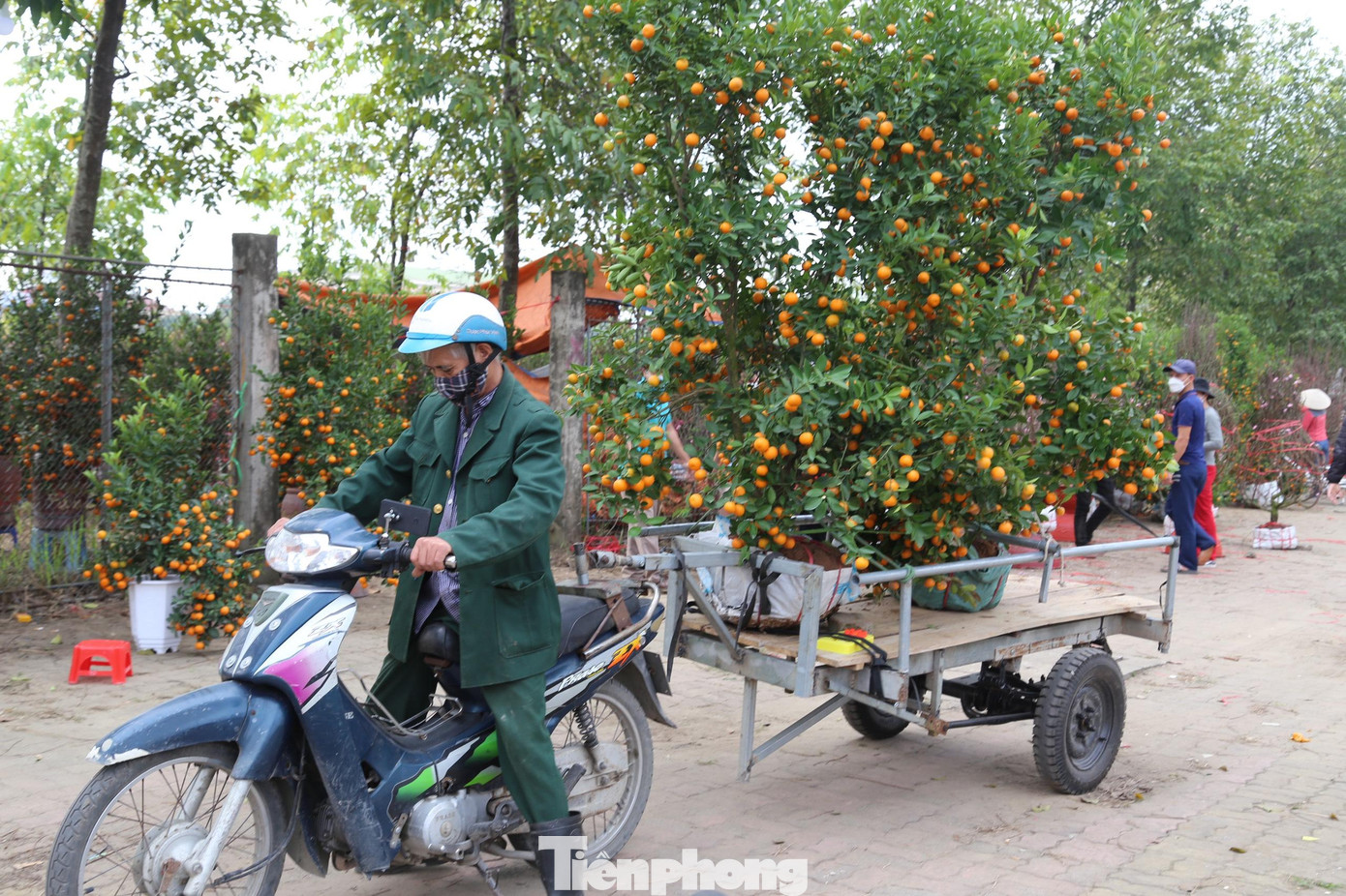 “Tôi đến chợ hoa Tết 5 ngày nay, trung bình mỗi ngày chạy khoảng 10 chuyến. Có hôm khách đông thì được hơn 20 chuyến. Giá mỗi chuyến không cố định, tùy thuộc vào quãng đường di chuyển và giá trị, kích thước của cây. Nếu quãng đường xa, cây giá trị lớn thì chi phí sẽ cao và ngược lại. Giá dao động từ 100.000 - 300.000 đồng”, ông Sơn chia sẻ.