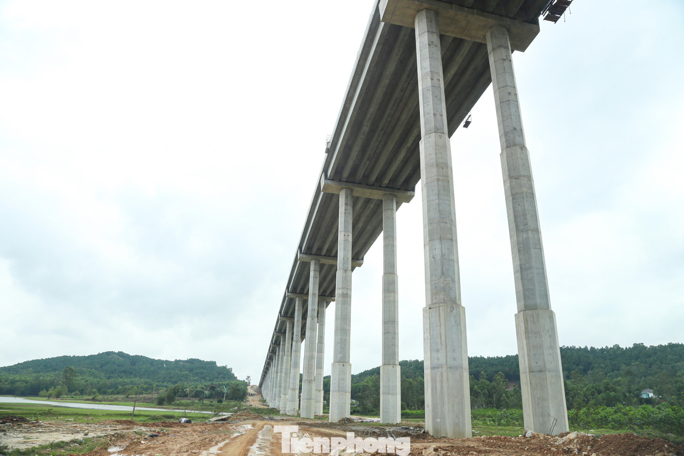 Tại một số vị trí, có nhiều trụ cao đến hàng chục mét.