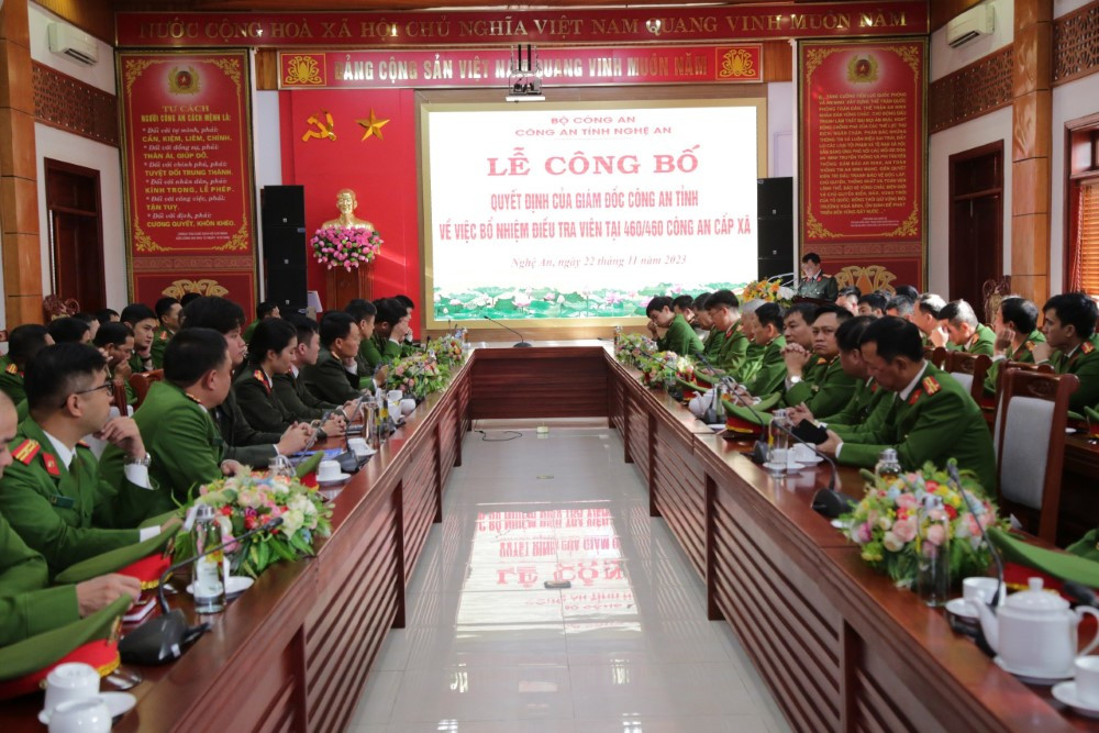 Lễ công bố quyết định bổ nhiệm điều tra viên Công an cấp xã.