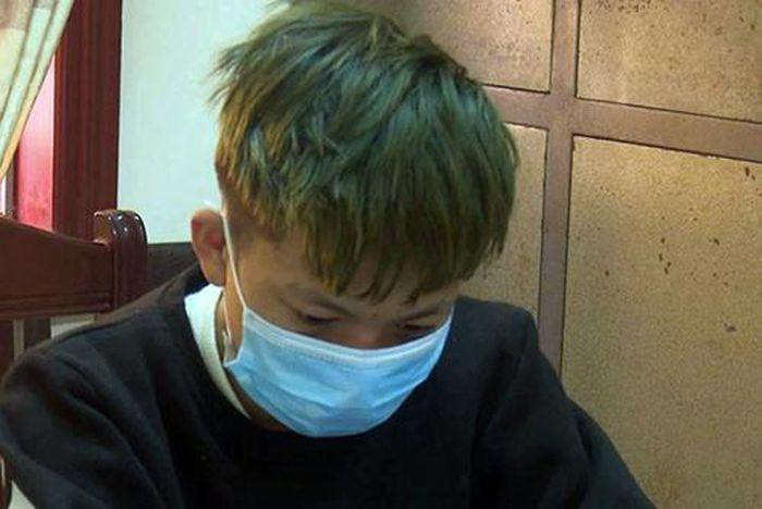 Đối tượng T.V.B tại cơ quan công an Đối tượng T.V.B tại cơ quan công an