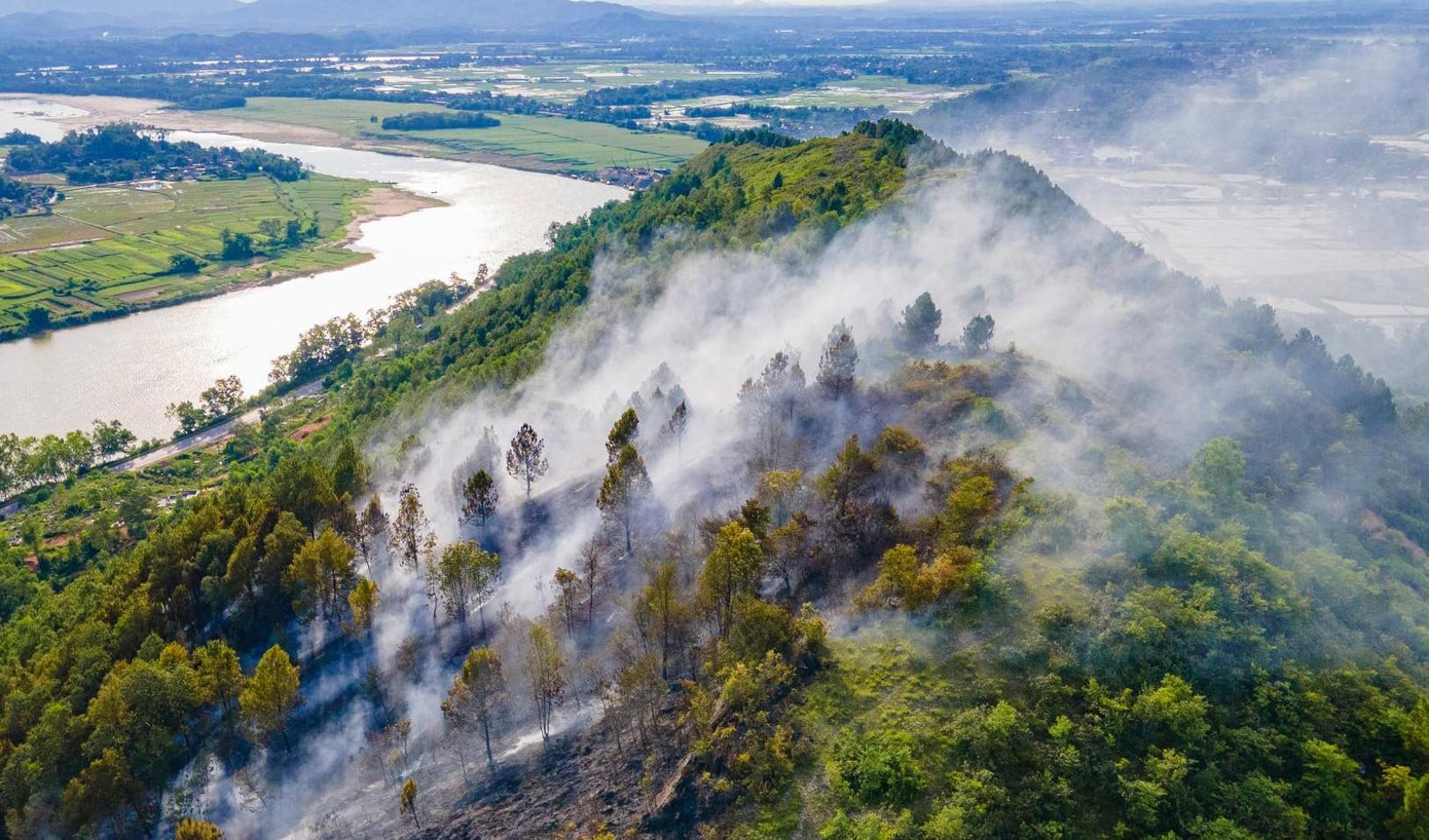 Cháy tại khu vực núi Nguộc