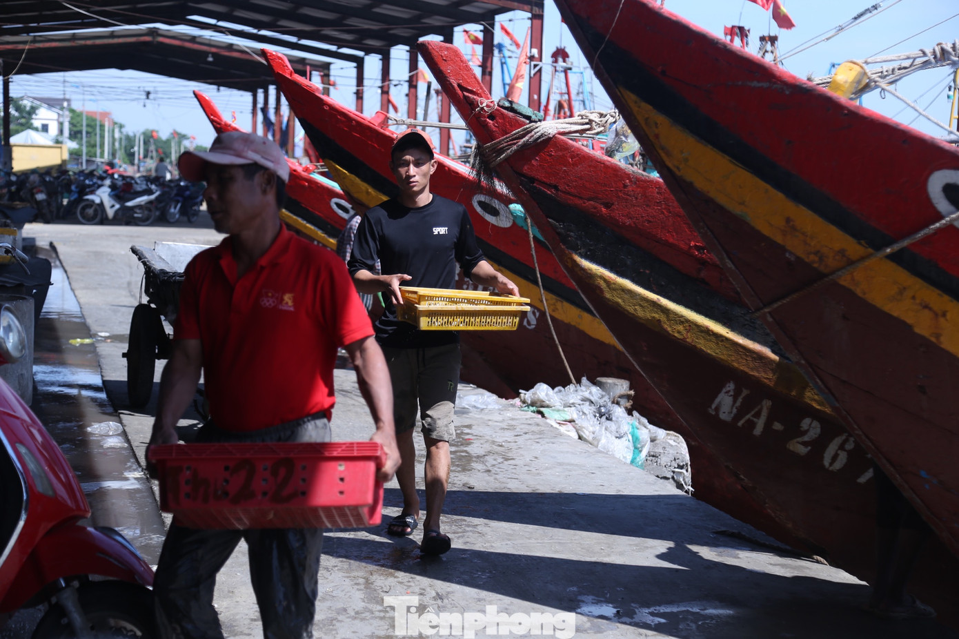 Năm nay, anh Phạm Đình Hưng (trú xã Diễn Ngọc, huyện Diễn Châu) chọn ngày mồng 5 ra khơi lấy may. Chuyến biển xuất hành này của anh không đặt nặng vấn đề về sản lượng, thế nhưng tàu cá có công suất 200CV của anh đã đánh bắt được hơn 3 tạ cá. Năm nay, anh Phạm Đình Hưng (trú xã Diễn Ngọc, huyện Diễn Châu) chọn ngày mồng 5 ra khơi lấy may. Chuyến biển xuất hành này của anh không đặt nặng vấn đề về sản lượng, thế nhưng tàu cá có công suất 200CV của anh đã đánh bắt được hơn 3 tạ cá.