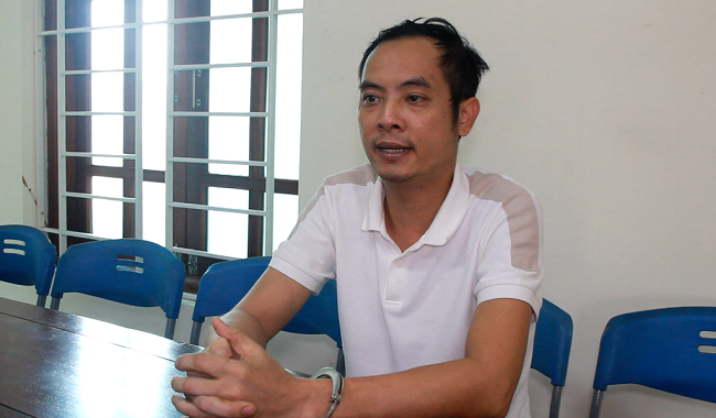 Đối tượng Nguyễn Văn Túy tại cơ quan Công an Đối tượng Nguyễn Văn Túy tại cơ quan Công an