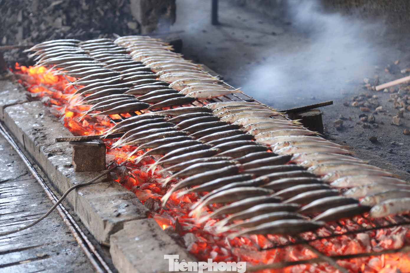 Chủ lò Hoàng Văn Tuấn cho biết, trước đây, để lấy được số lượng cá làm trong 1 ngày, thì các chủ lò phải dậy từ 3 - 4 giờ sáng, đến bãi biển Diễn Thành, Diễn Bích (huyện Diễn Châu) hay xa hơn là các cảng biển tại thị xã Cửa Lò, Cửa Hội; Quỳnh Phương, Quỳnh Tiến (thị xã Hoàng Mai)... thu mua cá. Ngày nay, để chủ động nguồn nguyên liệu, các chủ lò đã mạnh dạn đầu tư kho bảo quản lạnh ngay tại nhà. Cá được thu mua lượng lớn từ các tàu đánh bắt xa bờ, đem về kho bảo quản để nướng dần. Chủ lò Hoàng Văn Tuấn cho biết, trước đây, để lấy được số lượng cá làm trong 1 ngày, thì các chủ lò phải dậy từ 3 - 4 giờ sáng, đến bãi biển Diễn Thành, Diễn Bích (huyện Diễn Châu) hay xa hơn là các cảng biển tại thị xã Cửa Lò, Cửa Hội; Quỳnh Phương, Quỳnh Tiến (thị xã Hoàng Mai)... thu mua cá. Ngày nay, để chủ động nguồn nguyên liệu, các chủ lò đã mạnh dạn đầu tư kho bảo quản lạnh ngay tại nhà. Cá được thu mua lượng lớn từ các tàu đánh bắt xa bờ, đem về kho bảo quản để nướng dần.